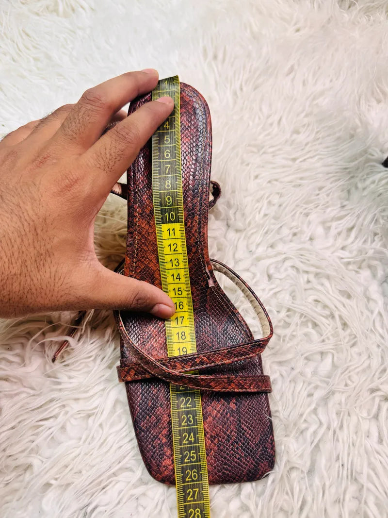 Brown Snake Textured Heel
