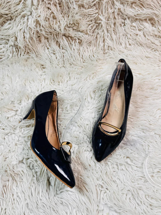 Safwah Dark Blue Pump Style Heel