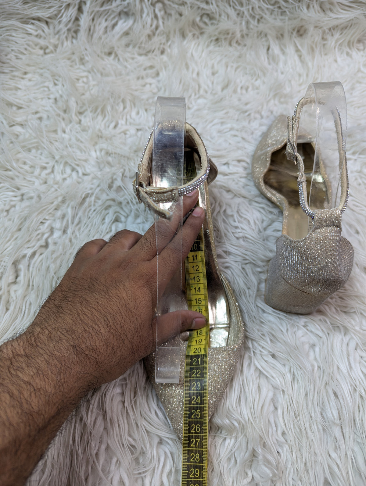 My Jewels Shiny glittery golden block Heel