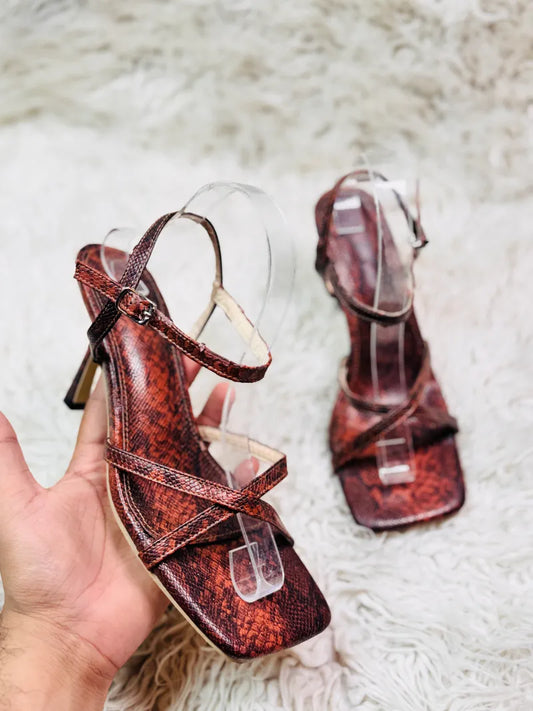 Brown Snake Textured Heel
