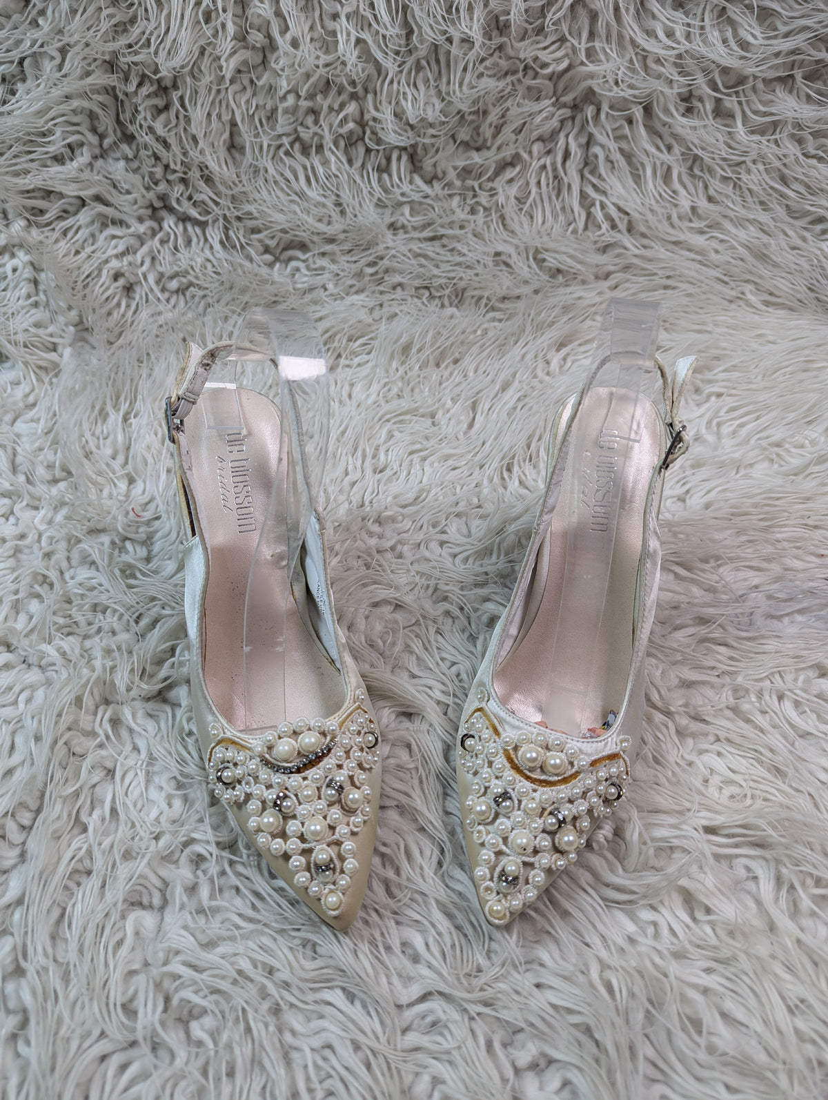 De blossom brodal pencil Heel Pearl White