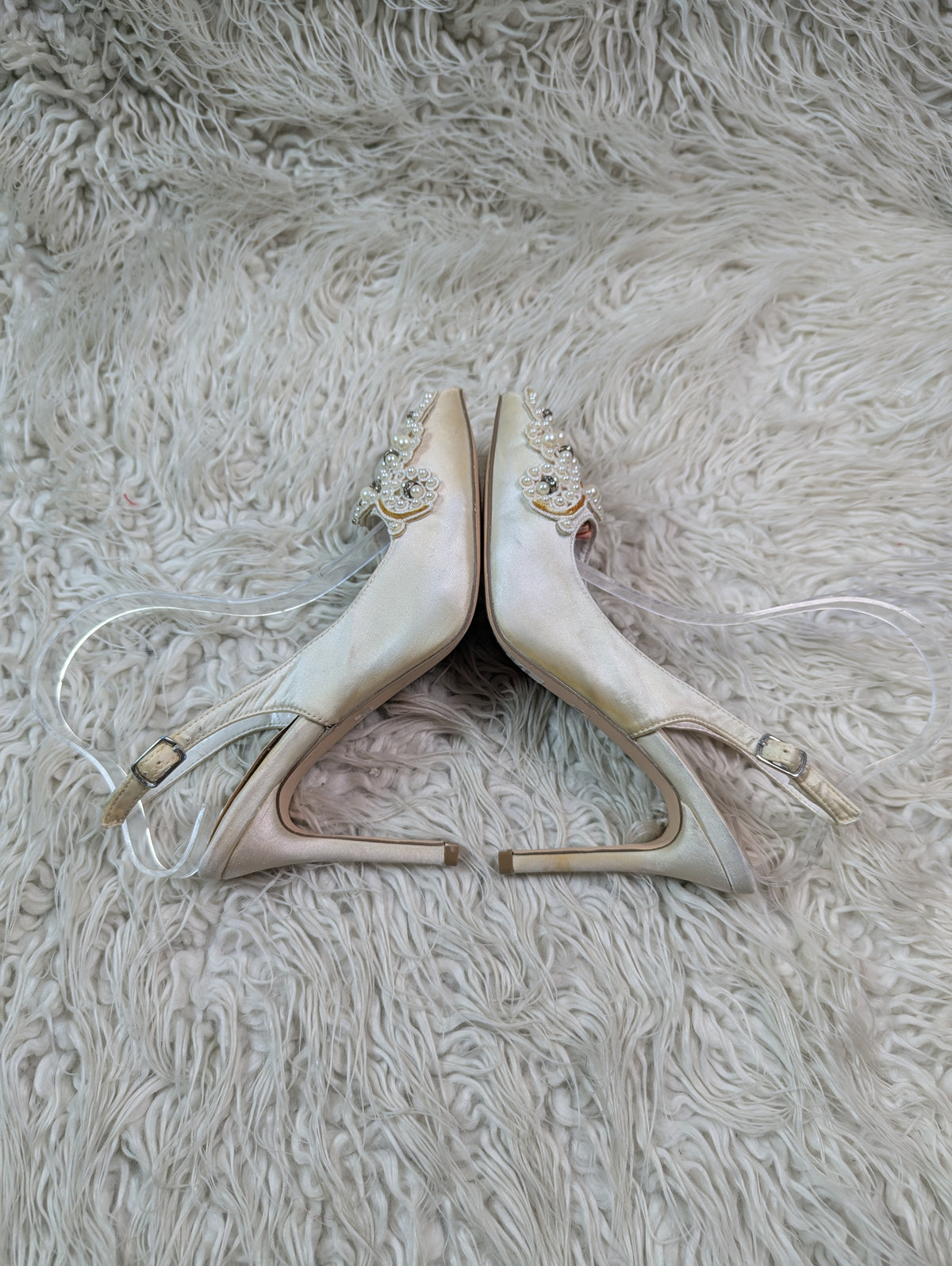 De blossom brodal pencil Heel Pearl White