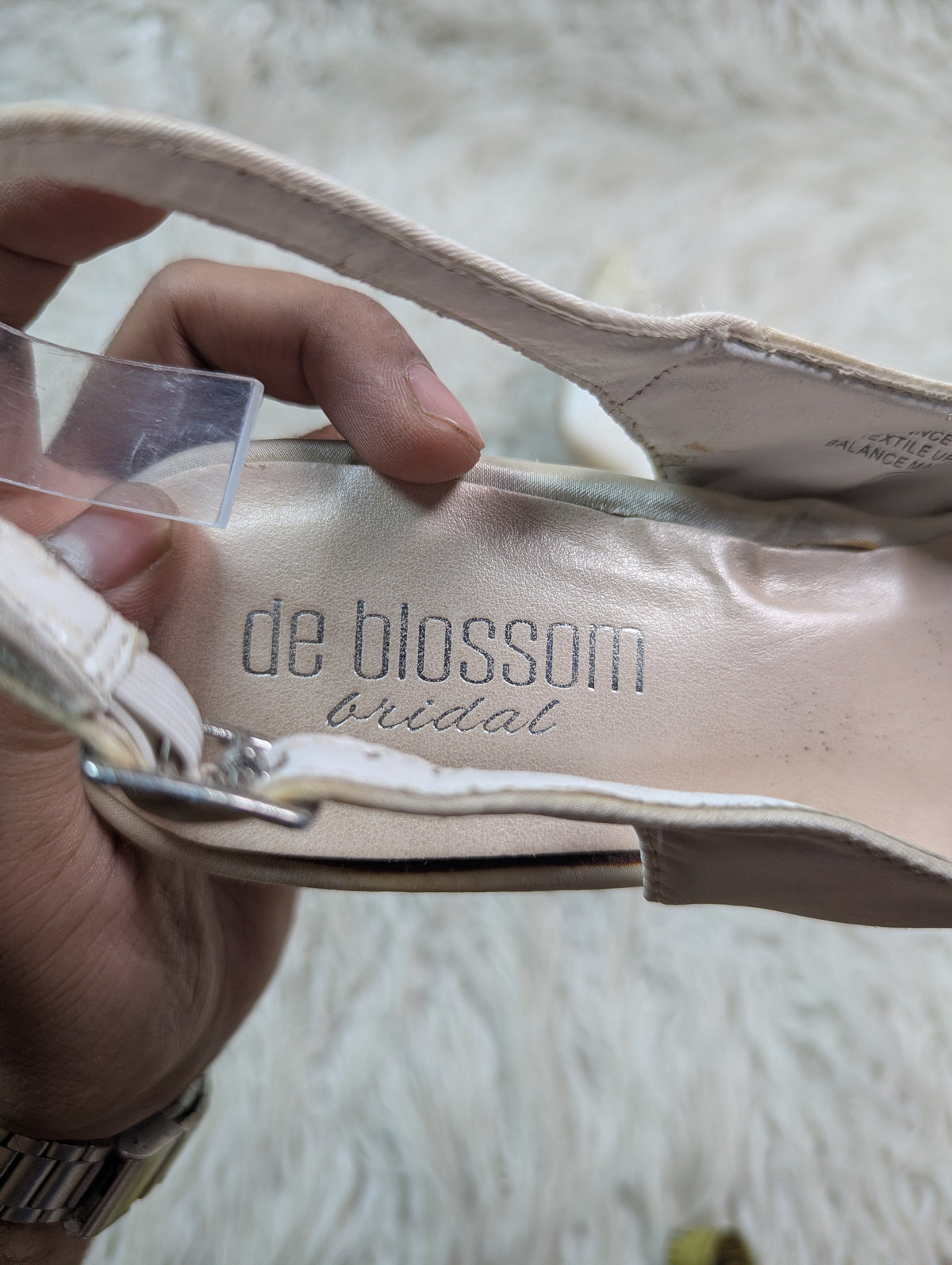 De blossom brodal pencil Heel Pearl White
