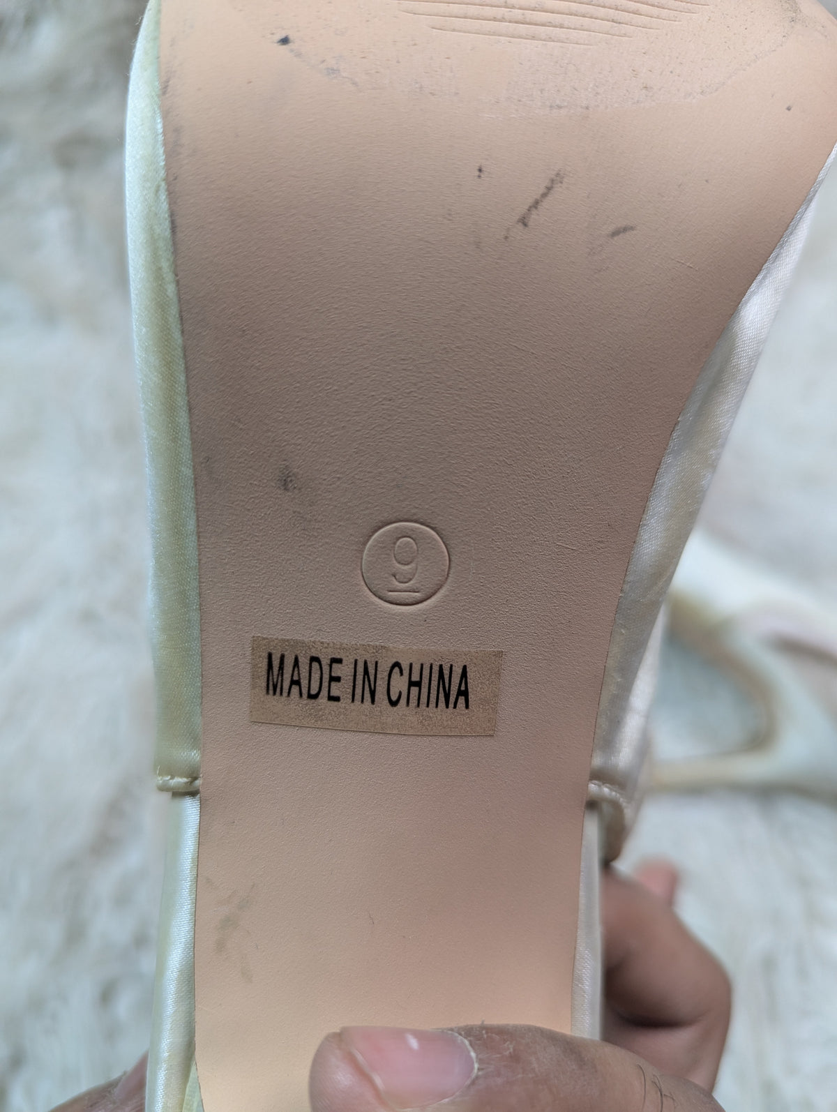 De blossom brodal pencil Heel Pearl White