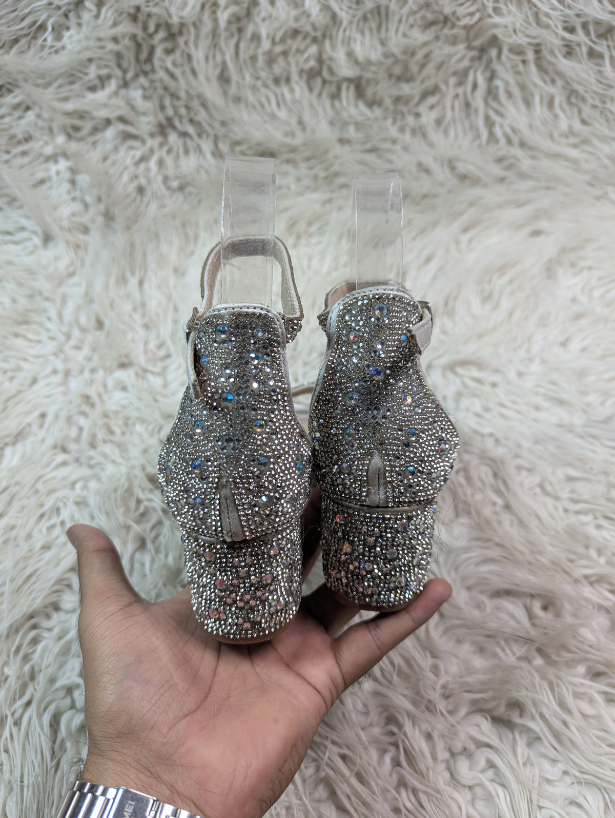 Shesole silver block heel