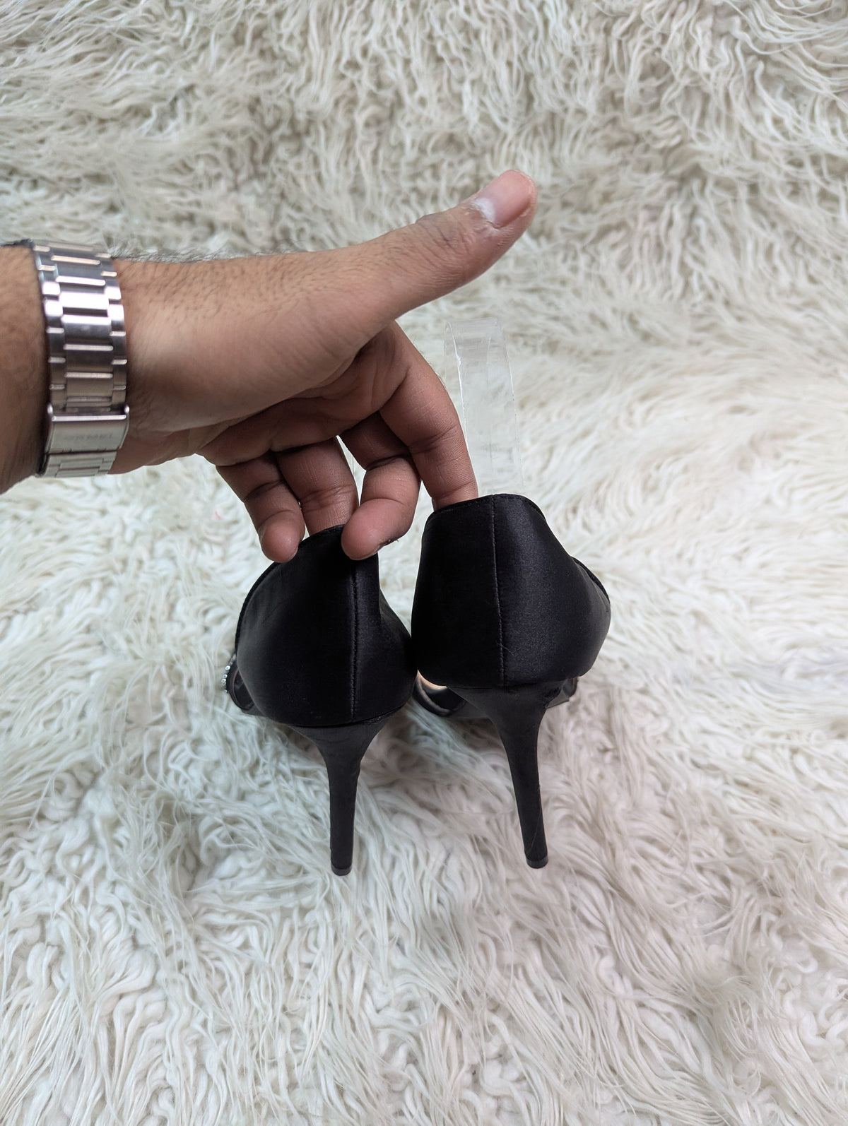 Stones upper Black pencil heel