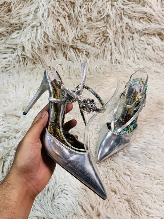 Zara Basic Silver pencil heel