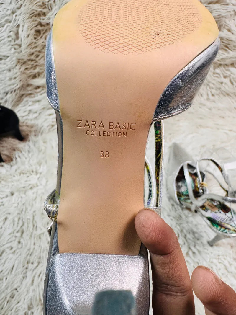 Zara Basic Silver pencil heel