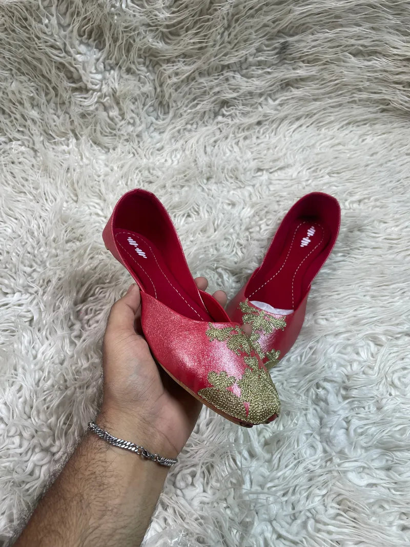 Embroidered Red khusa By Khaadi