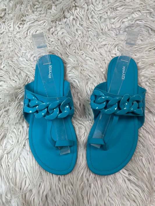 Khaadi Factory leftover slippers cyan blue color