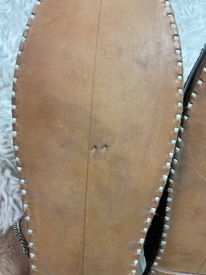 khaadi Black pink Embroided khusa style Flat
