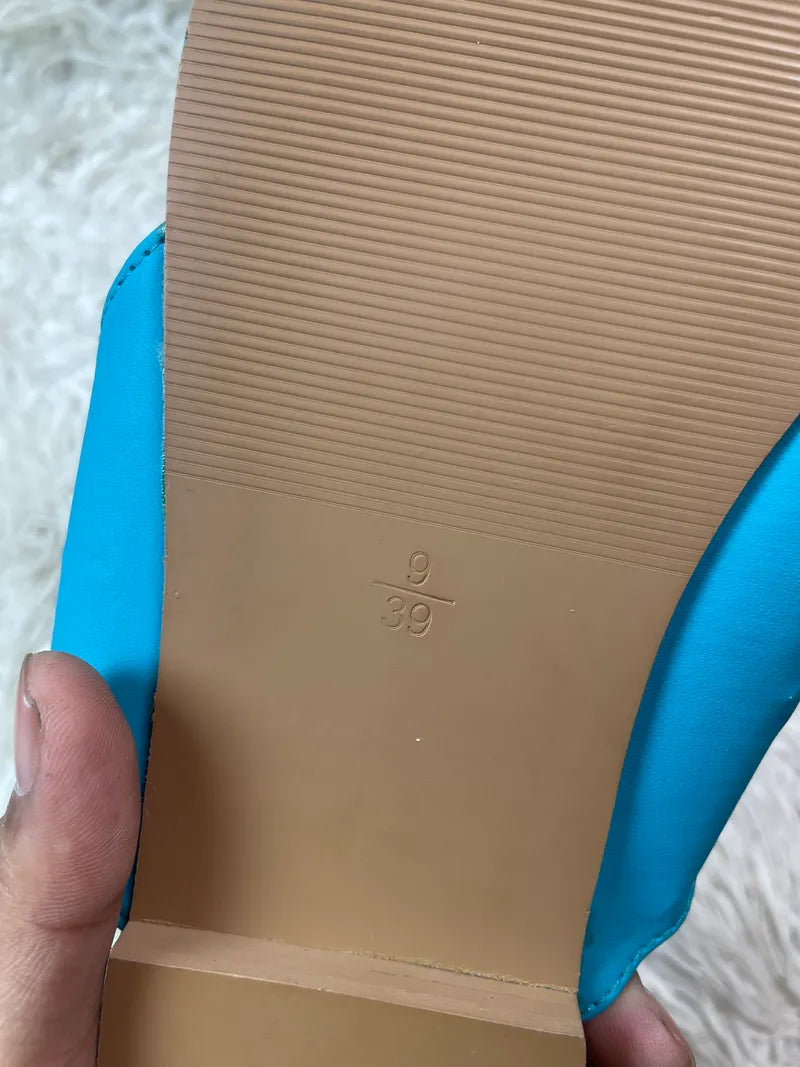 Khaadi Factory leftover slippers cyan blue color