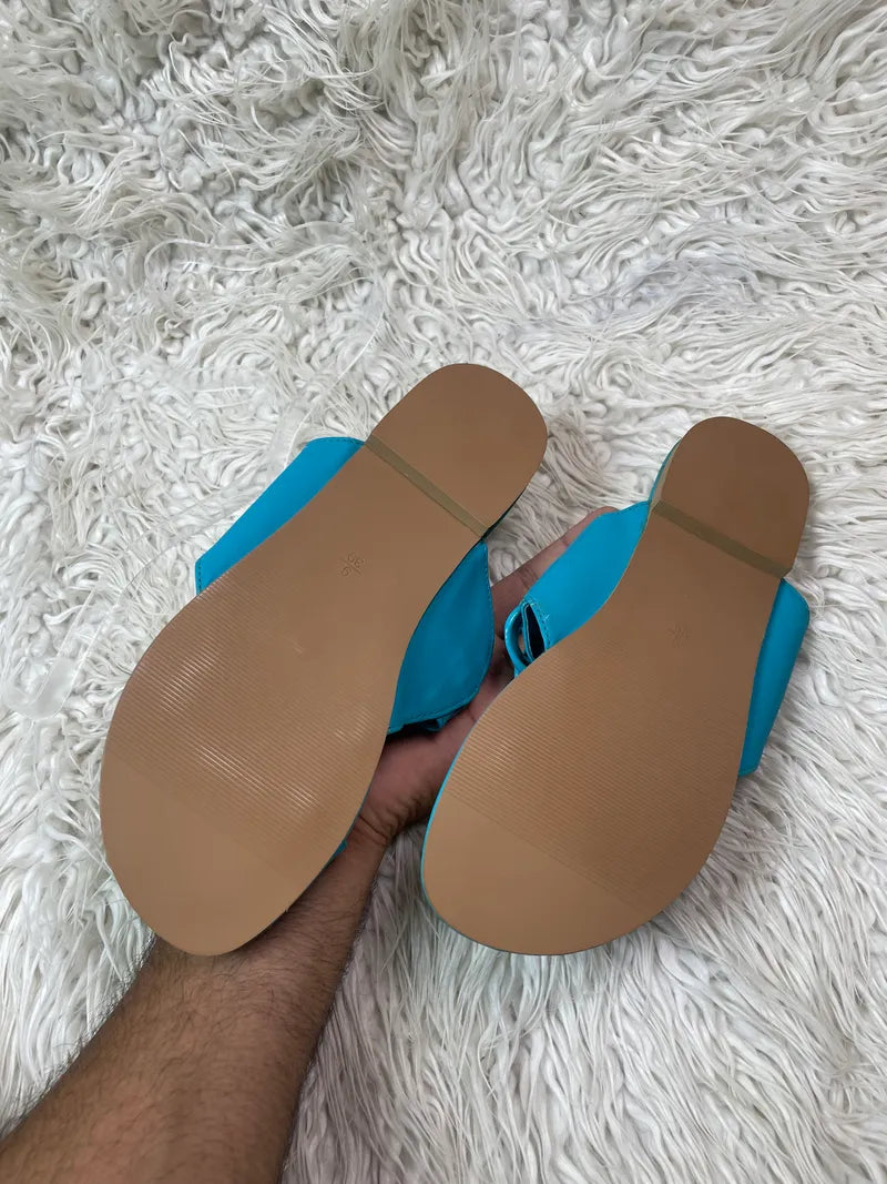 Khaadi Factory leftover slippers cyan blue color