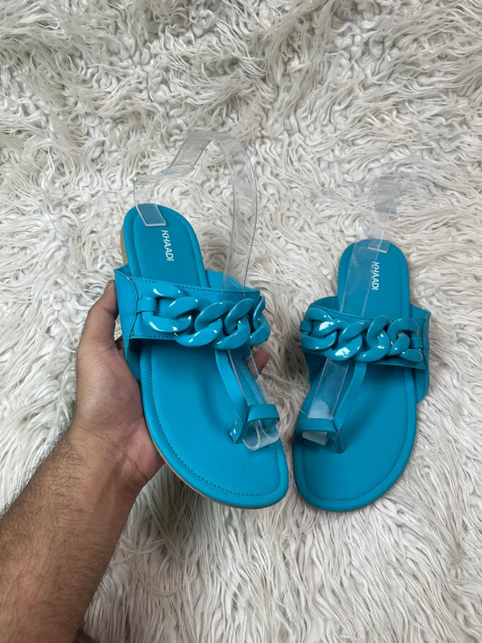 Khaadi Factory leftover slippers cyan blue color
