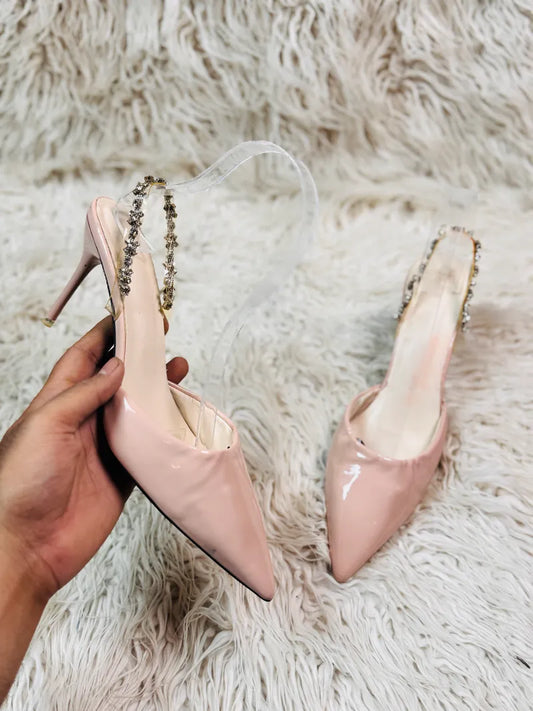 Light pink pump style pencil heel
