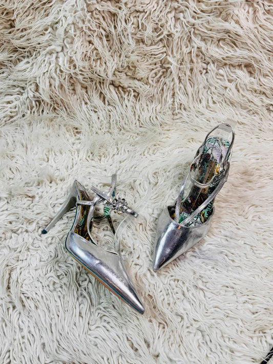 Zara Basic Silver pencil heel