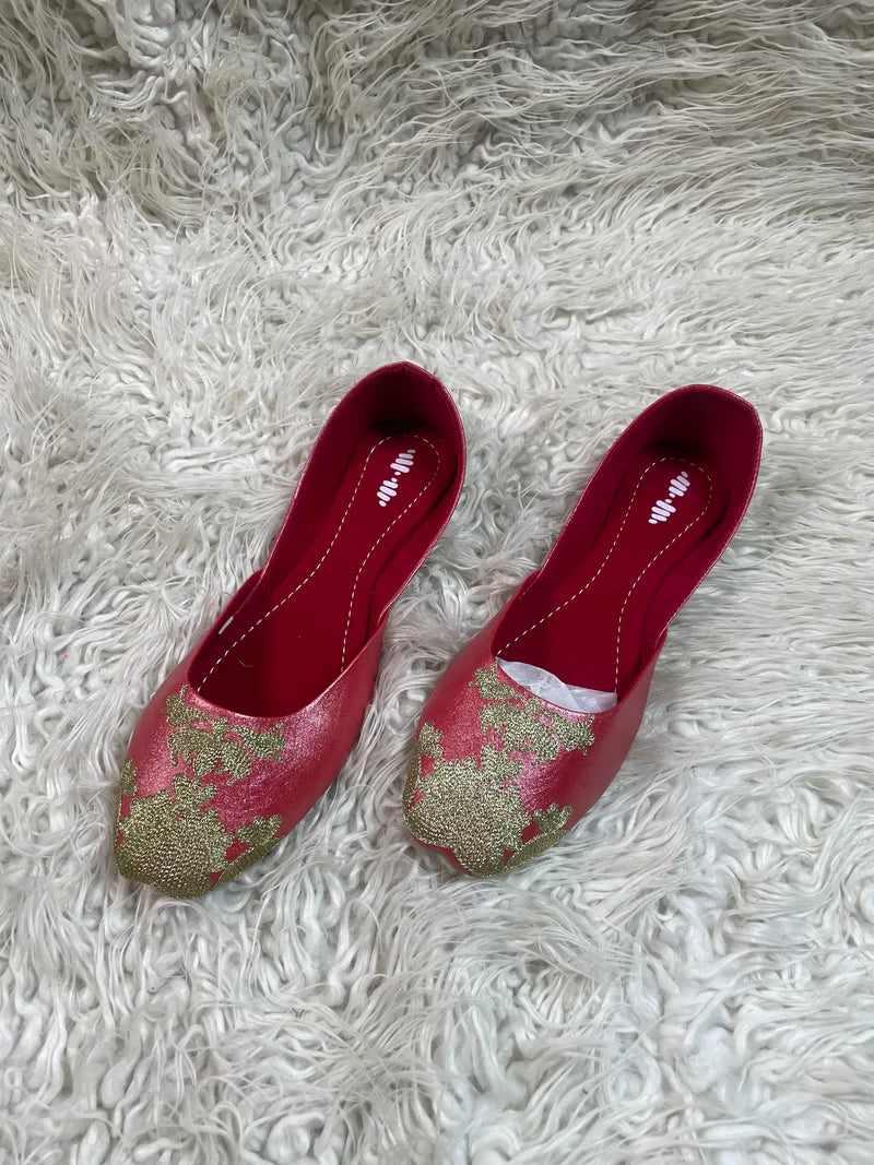 Embroidered Red khusa By Khaadi