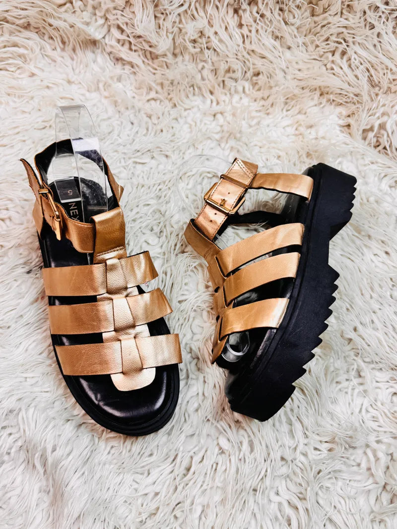 Next Golden Thick Sole sandal