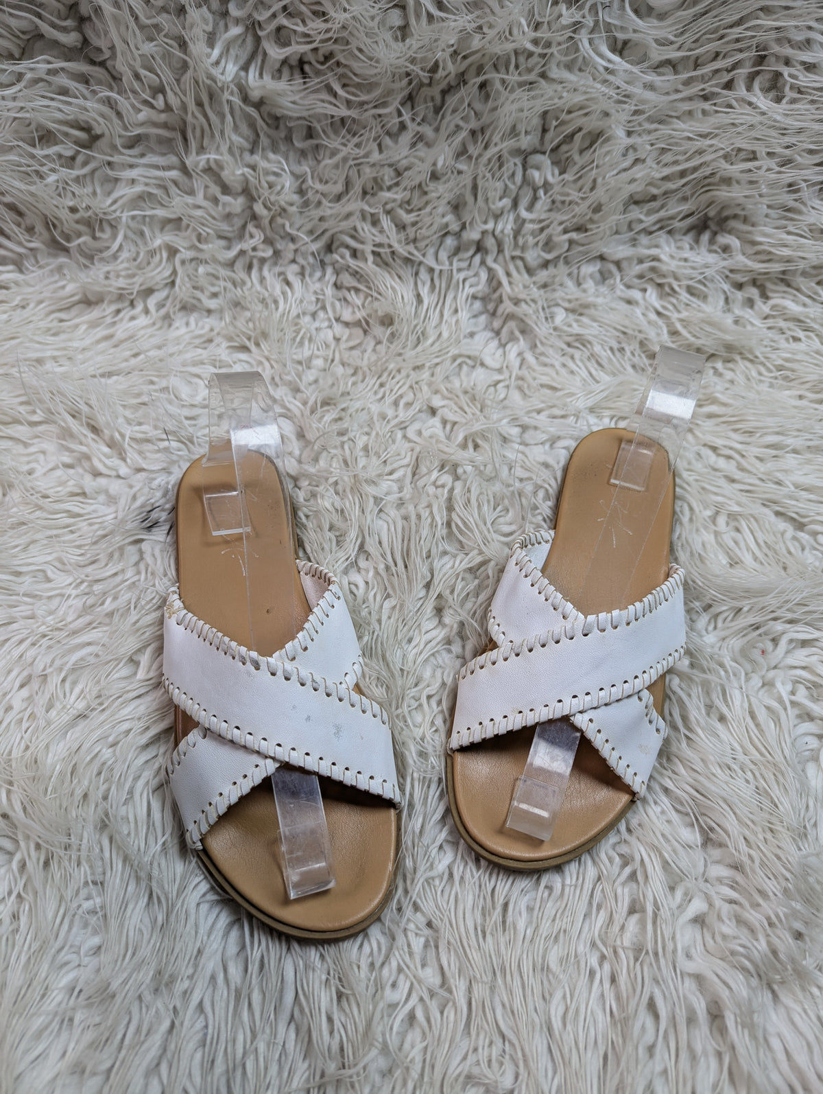Slipper for women khaki white strap
