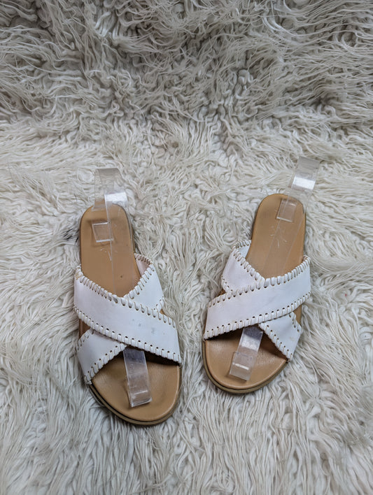 Slipper for women khaki white strap