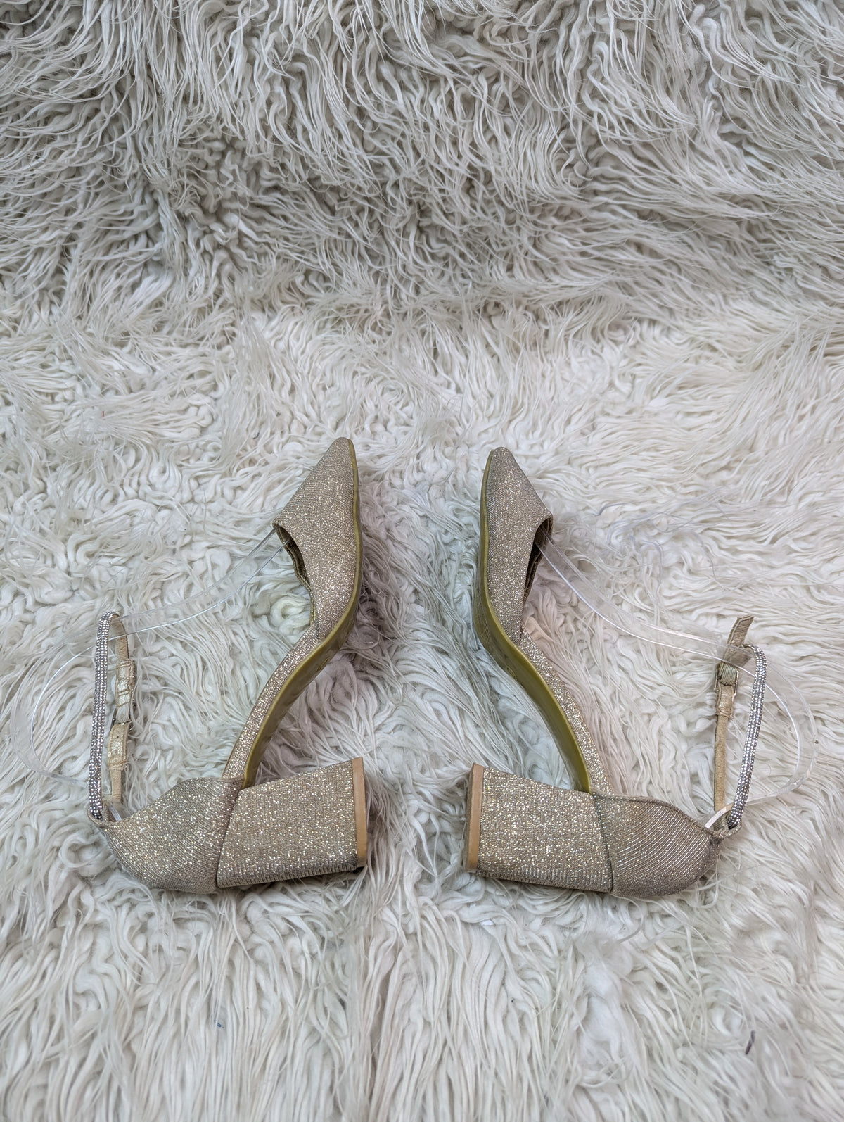 My Jewels Shiny glittery golden block Heel