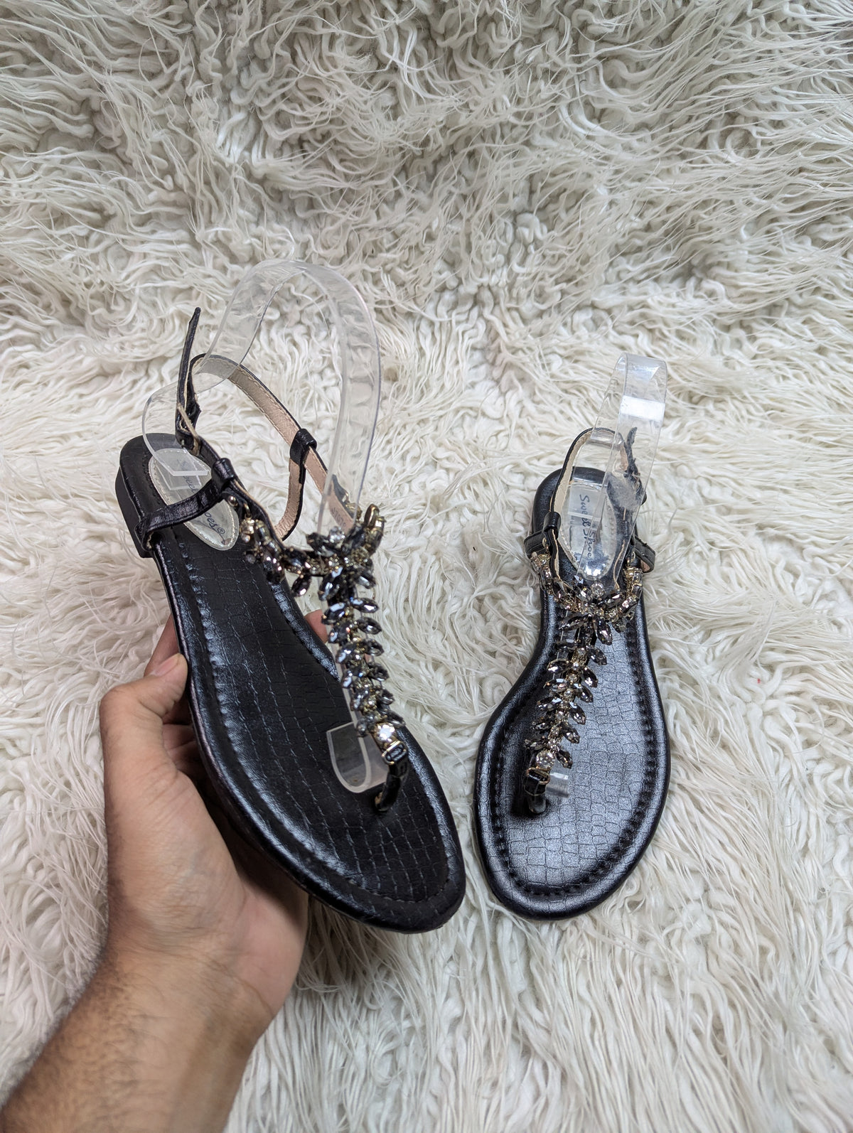 Sweet shoes black Textured Flat