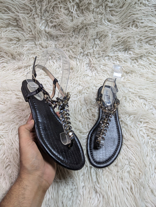 Sweet shoes black Textured Flat