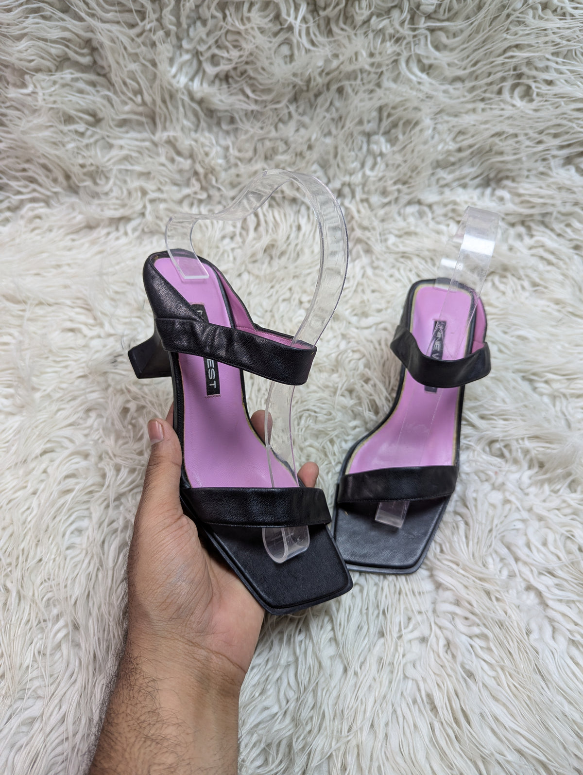 Nine west pink black heel