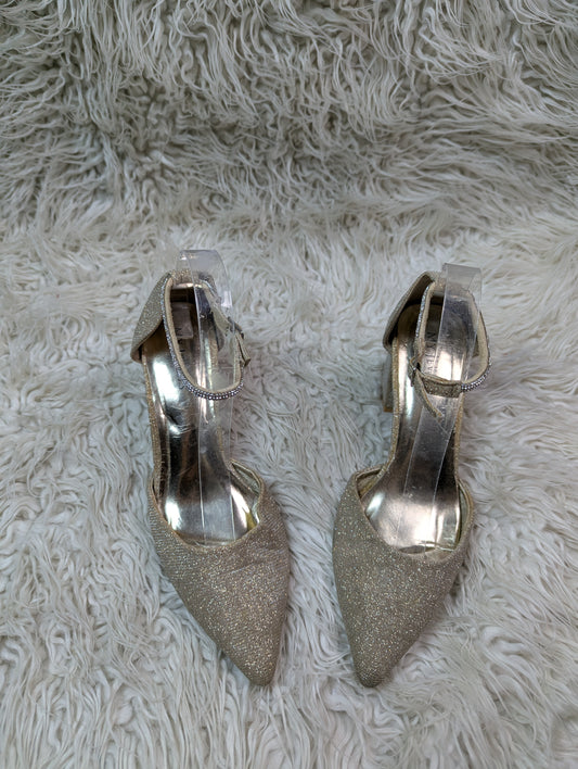 My Jewels Shiny glittery golden block Heel