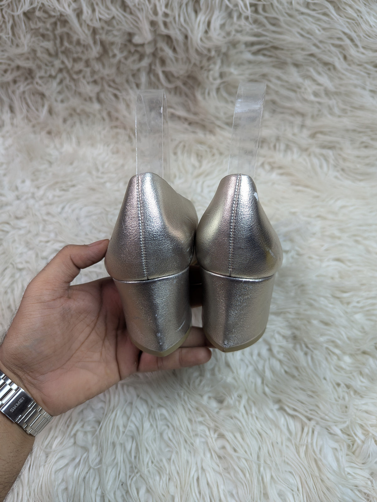 MARCO TOZZ Silver pump style heel