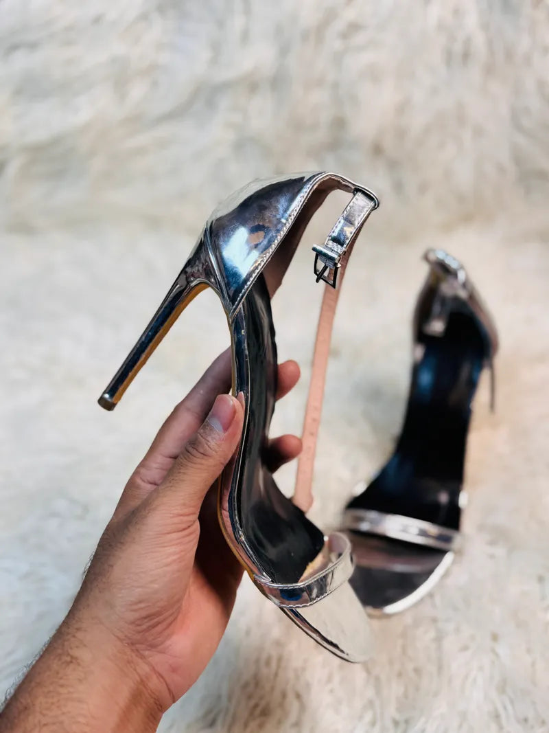 Pencil Heel Silver (38)
