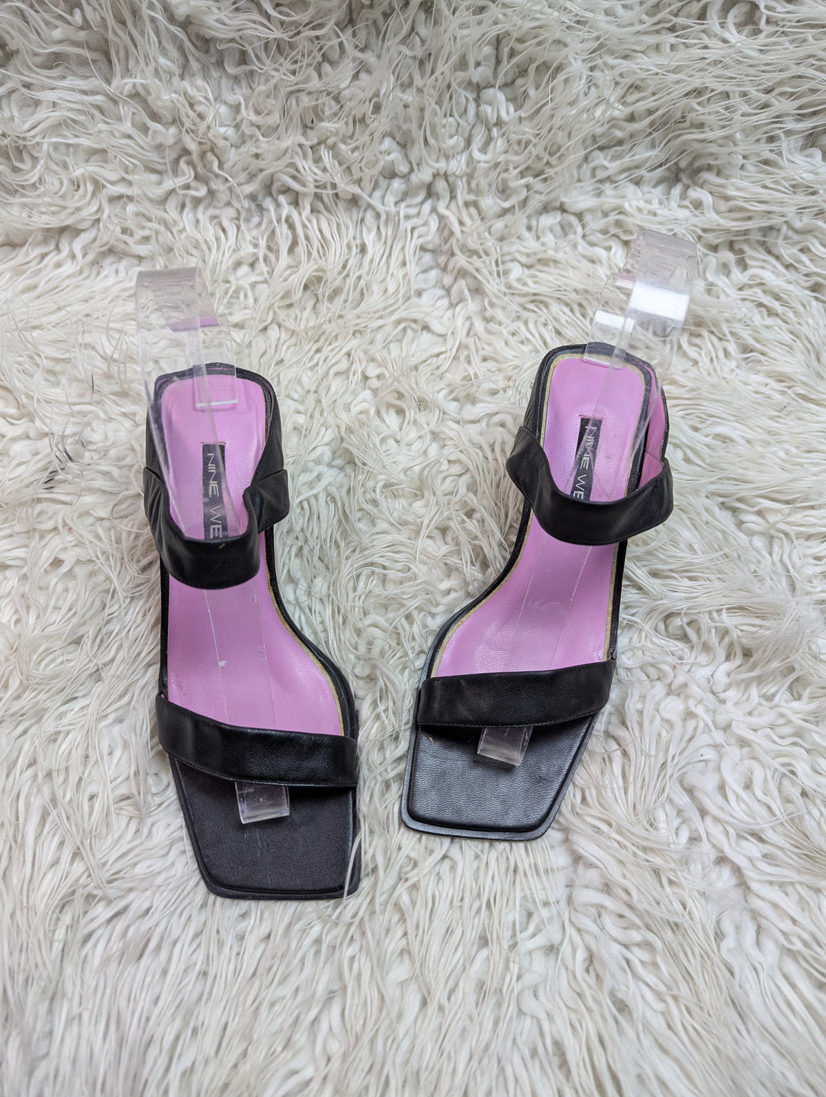 Nine west pink black heel