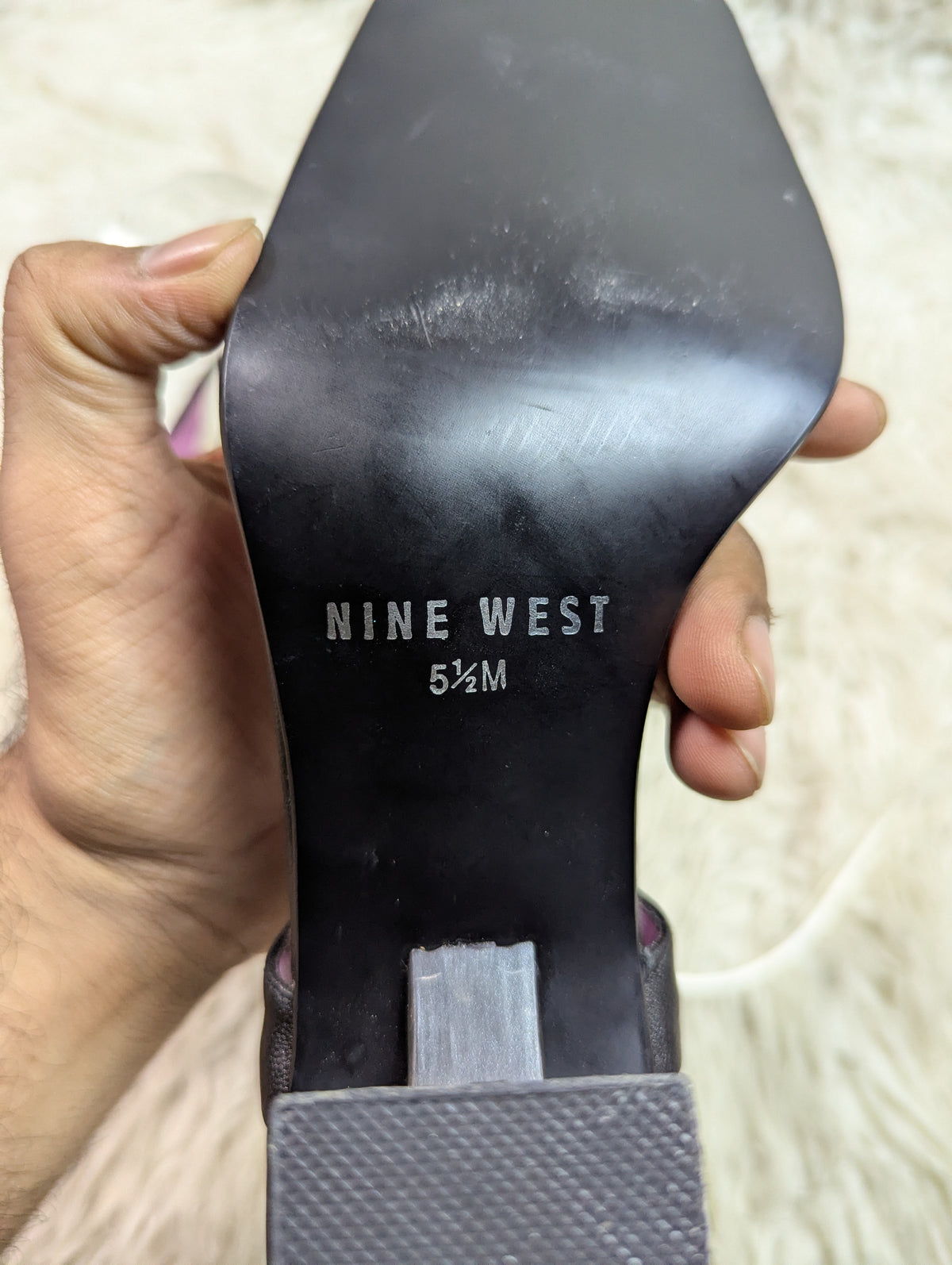 Nine west pink black heel