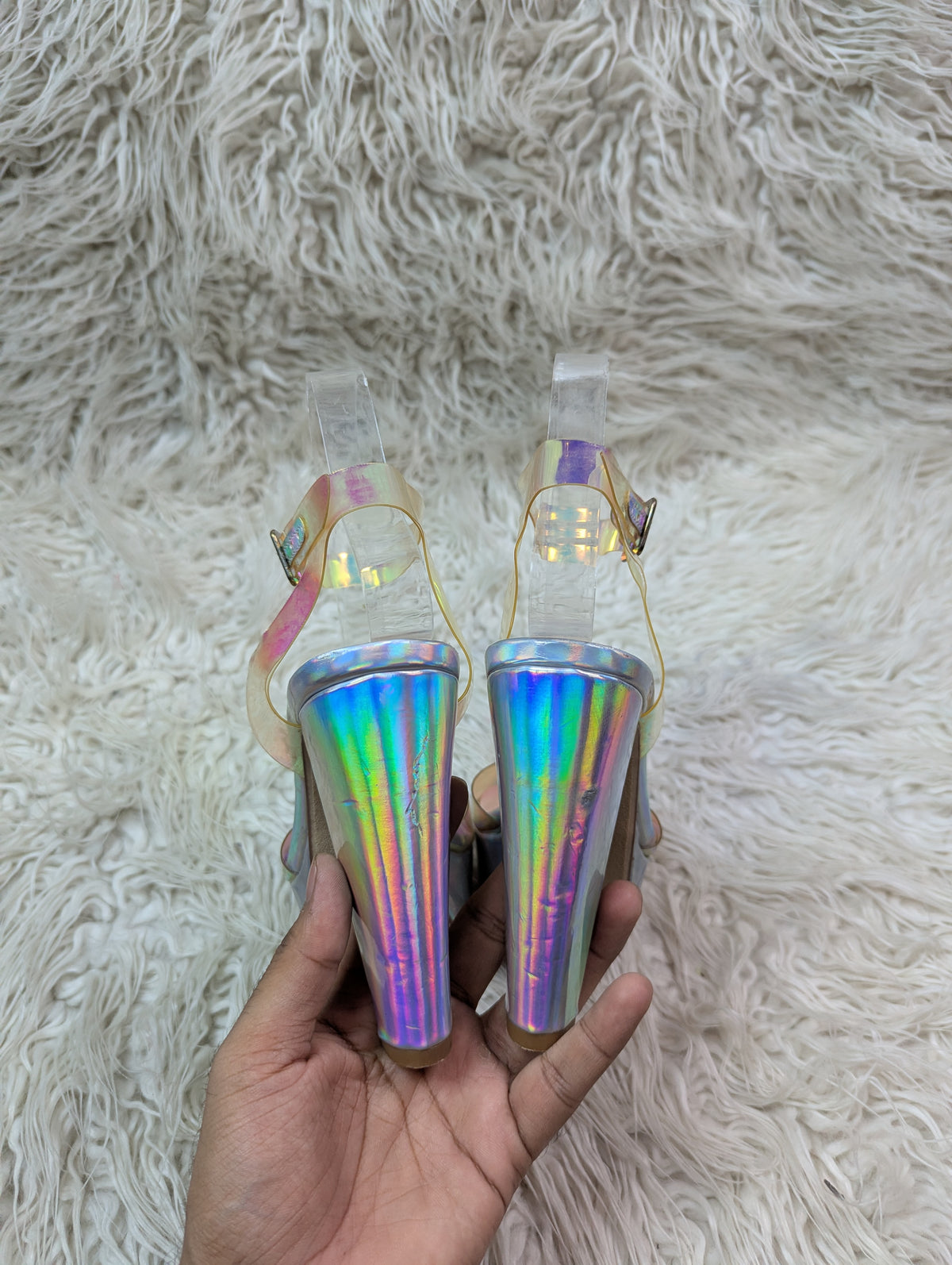 Desire Shiny Rainbow Heel