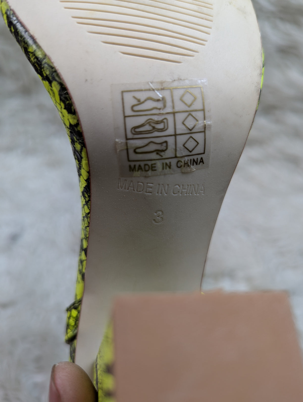Raid Snake style neon green block heel
