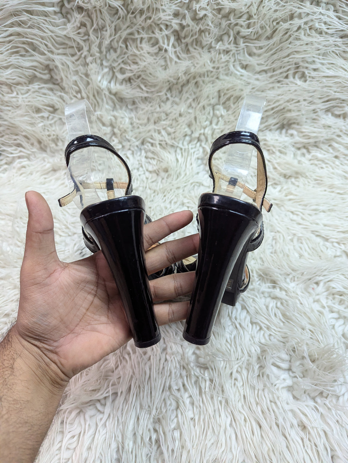 C.H. Creation golden black heel