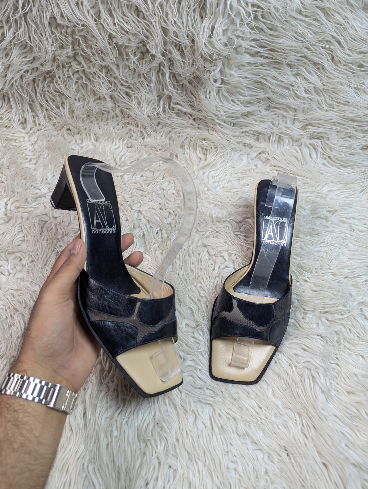 alessandra cartechin block heel