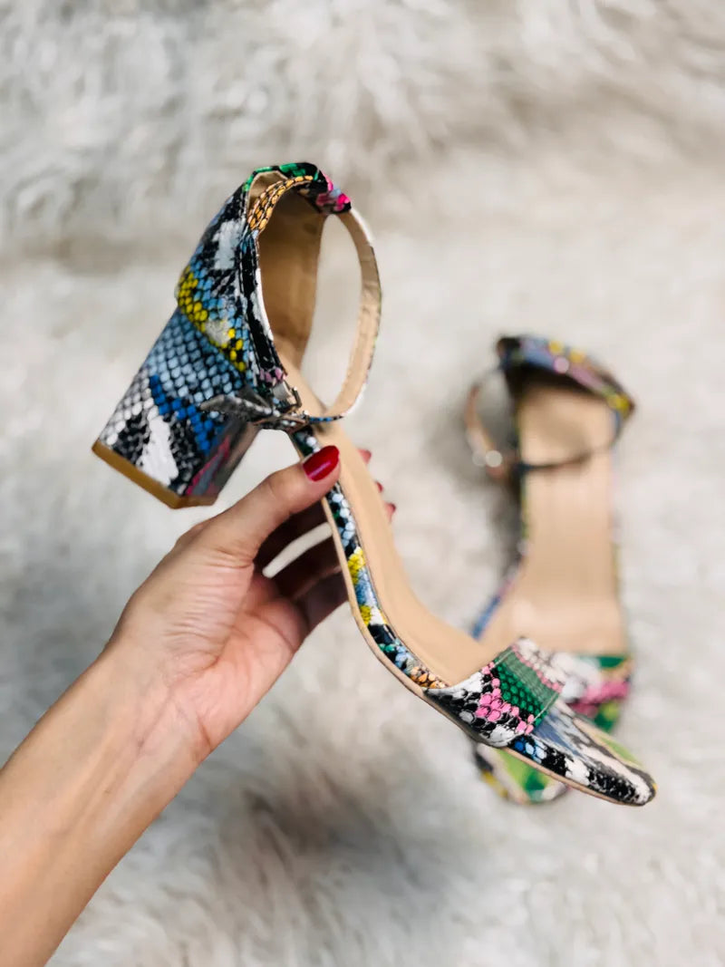 Multi Colour Snake Skin Women Size (40)