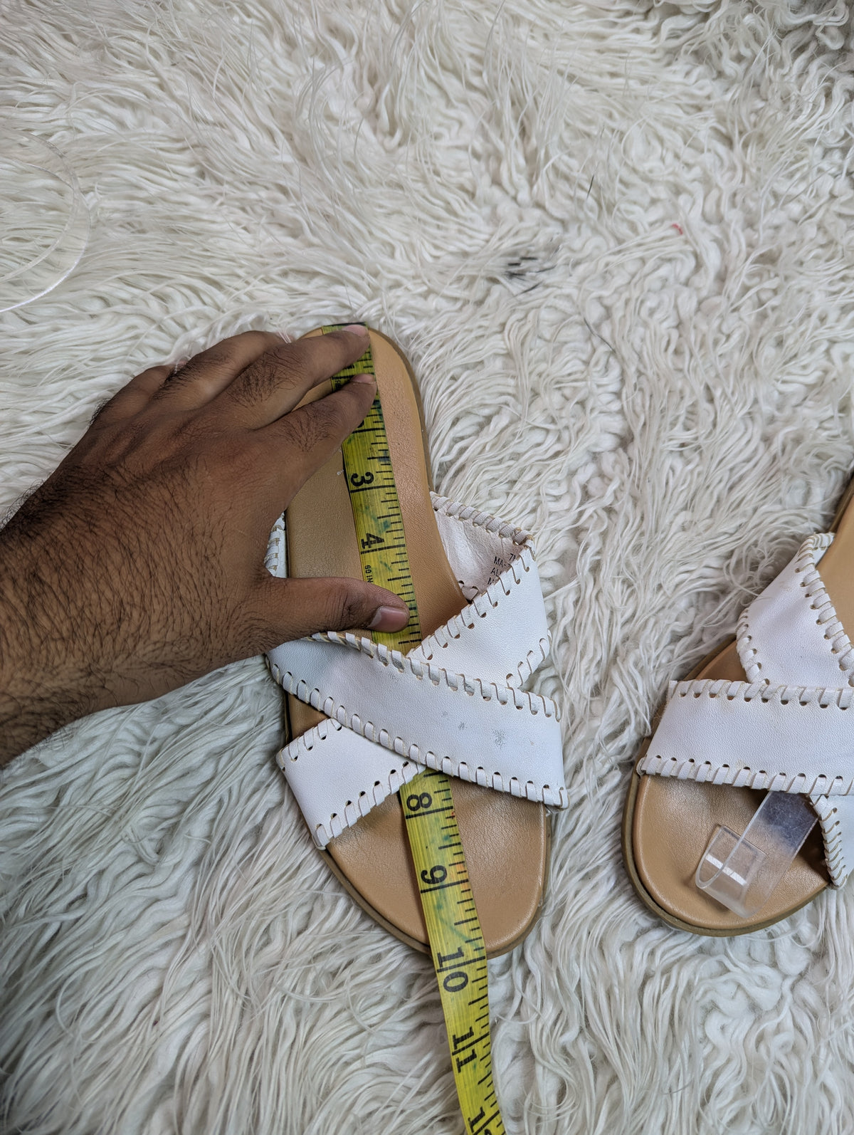 Slipper for women khaki white strap