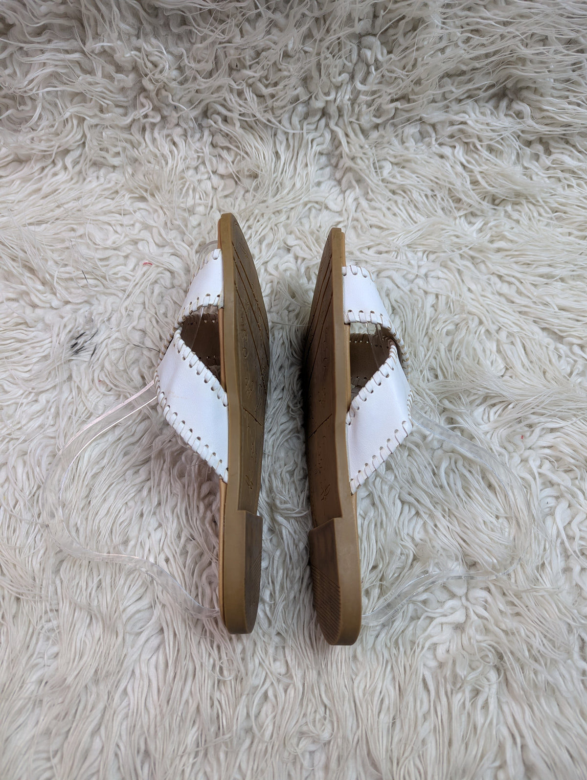 Slipper for women khaki white strap