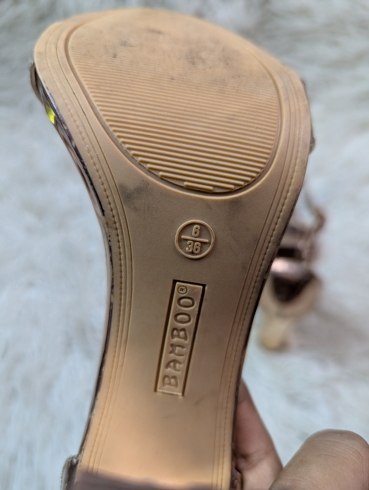 Bamboo Golden block heel
