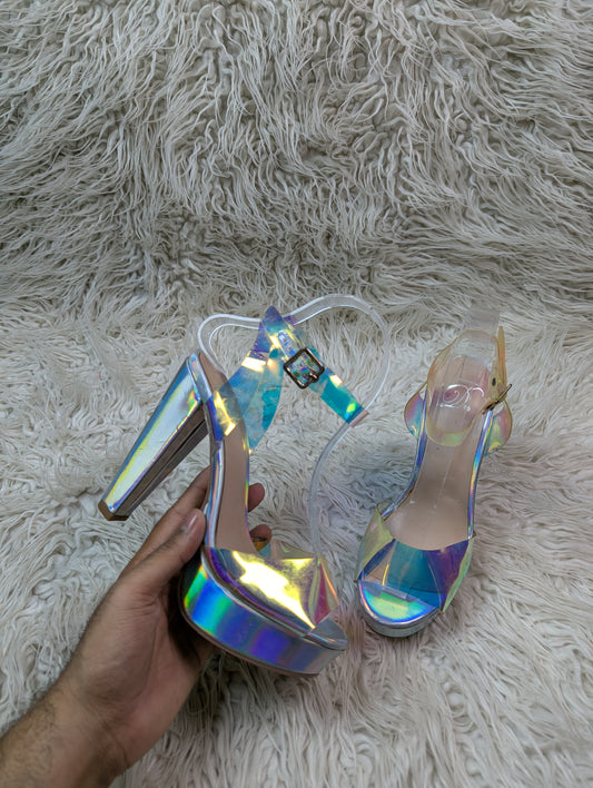 Desire Shiny Rainbow Heel