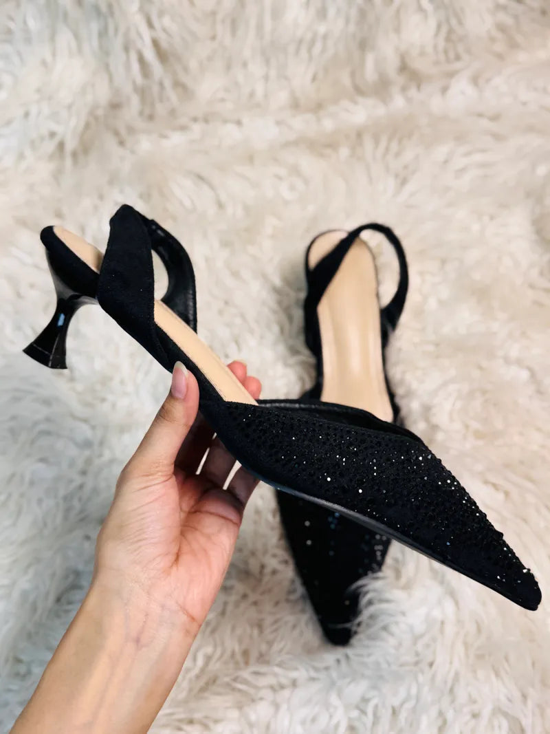 Glittery Black Heels (41)