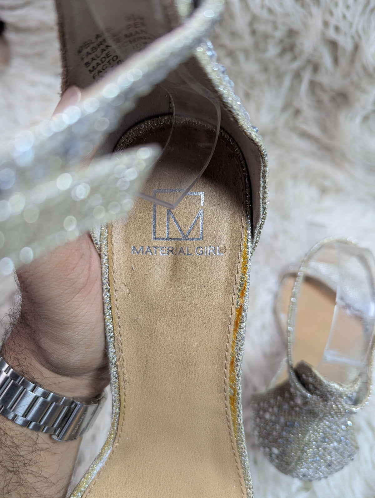 Material Girl Silver Pencil Heel