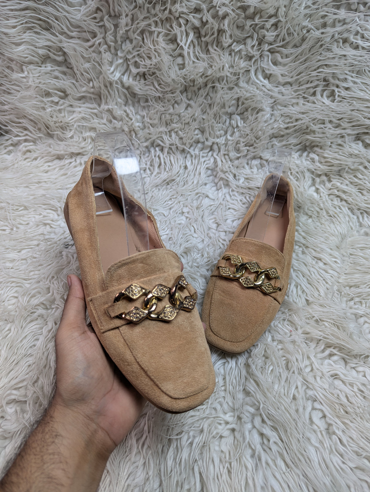Suede Brown loafer style shoes