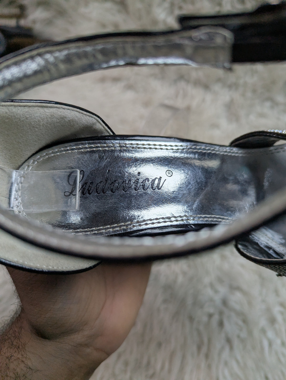 Ludovica heel grey and black