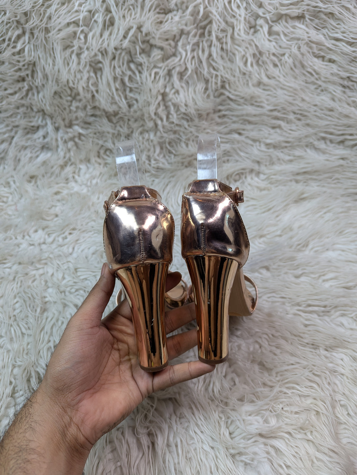 Bamboo Golden block heel