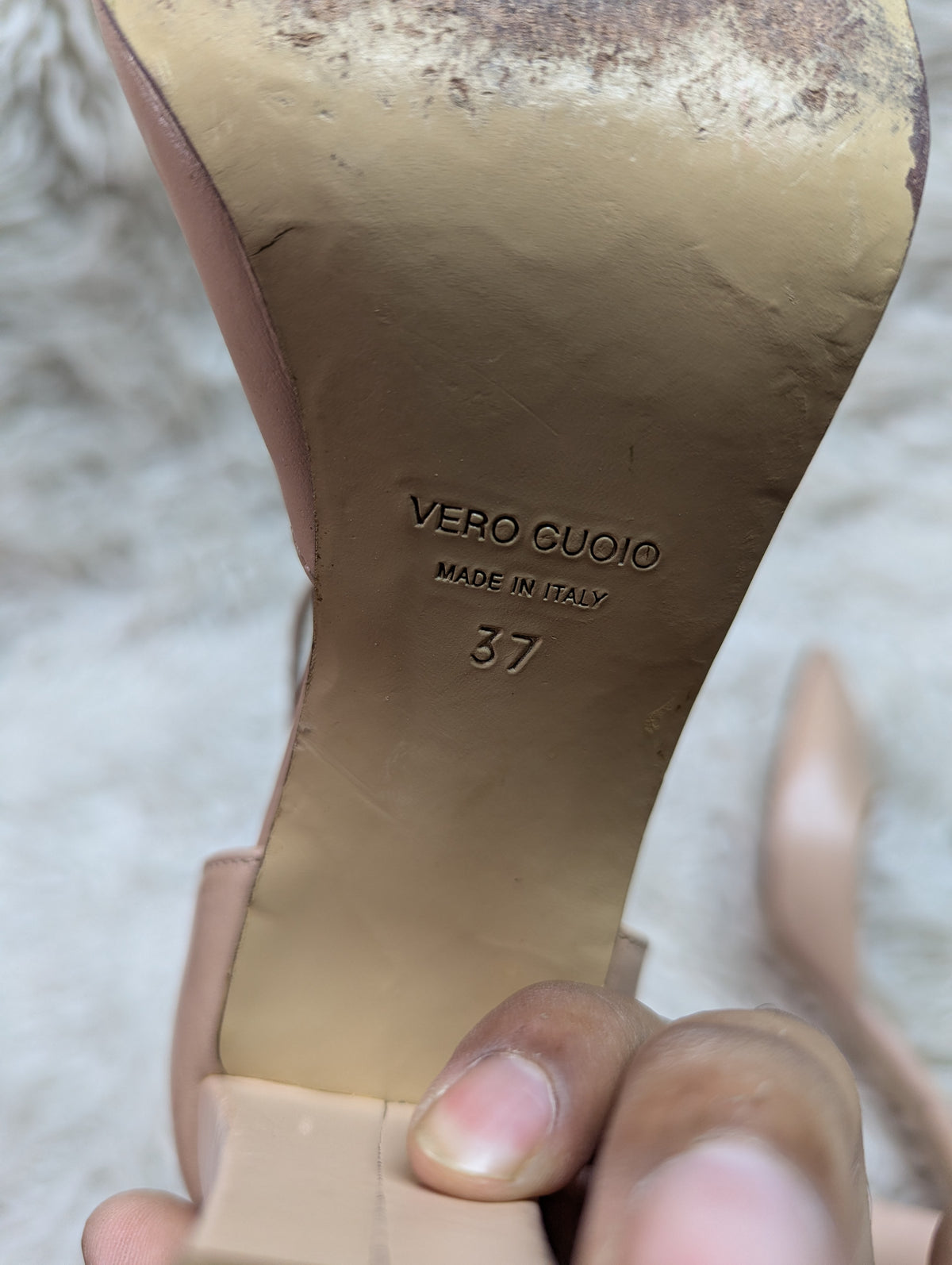 VERO CUOIO fawn block heel