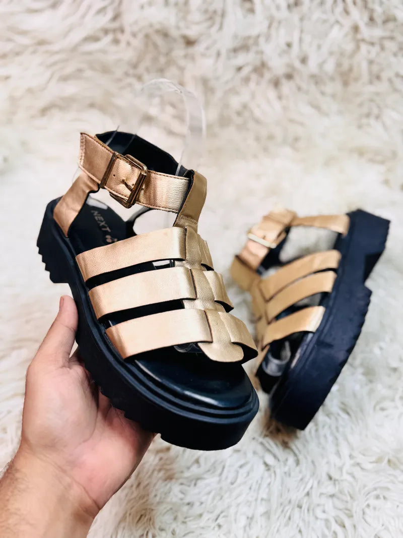 Next Golden Thick Sole sandal