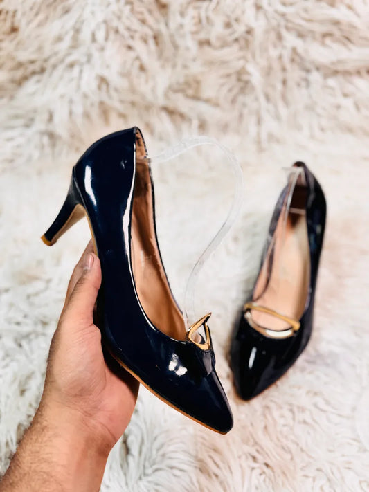Safwah Dark Blue Pump Style Heel